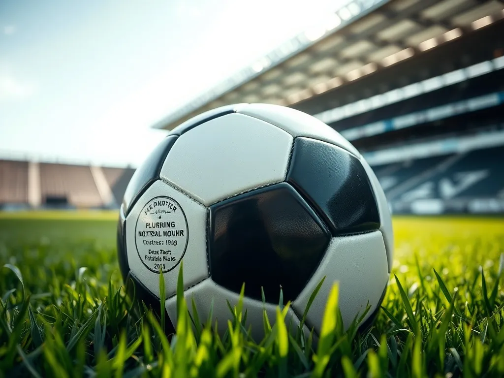 Piłka nożna na murawie stadionu, symbolizująca sportową karierę i sukcesy Ewy Pajor.