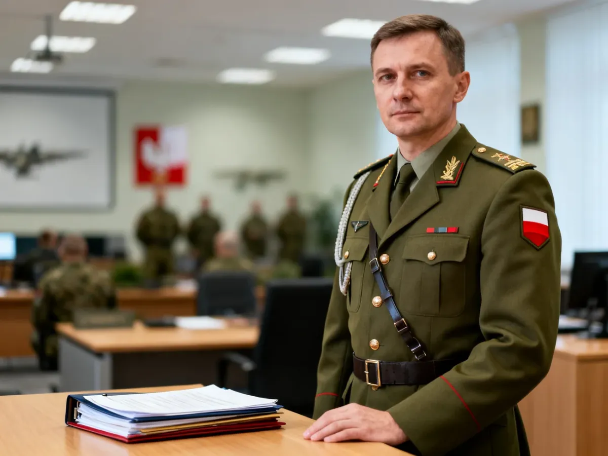 Kapitan Wojska Polskiego w gabinecie sztabowym